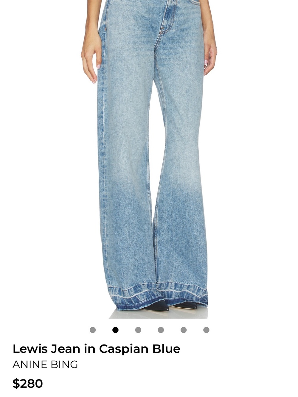 Anine Bing Light Blue Wide-Leg Denim Jeans Lewis jeans - Picture 3 of 4